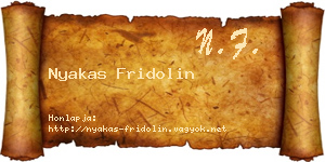 Nyakas Fridolin névjegykártya